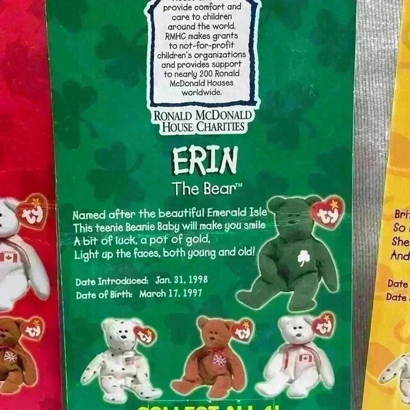 Mcdonalds Ty Beanie Babies Lot of 4 with very Rare Box and Tush Tag Errors Set - Picture 6 of 11